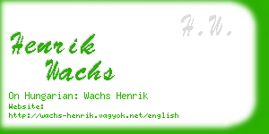 henrik wachs business card